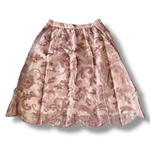 MAEVE by Anthropologie Shannon Embroidered Skirt Pink
